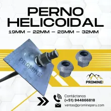 PERNO HELICOIDAL PERFORACION EN MINA PROMINE 