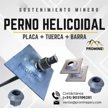 PERNO HELICOIDAL PLACA TUERCA BARRA