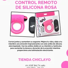 A-ANILLO VIBRADOR CONTROL REMOTO DE SILICONA ROSA