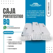Caja porta testigo BQ cartón plast resistente y liviana