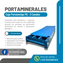 Porta minerales caja porta testigo PQ 3 canales resistente