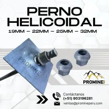 PERNO HELICOIDAL - PARA ANCLAJE EN MINERÍA 