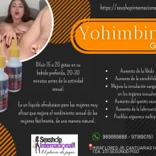 YOHIMBINA GOTAS AFRODISIACAS AUMENTA LA LIBIDO EN LA MUJER