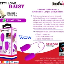 PRETTY LOVE DAISY 2 EN 1 HUEVO LENGUA VIBRADORA - doble c