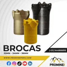 Broca cónica con 7 botones perforación de roca