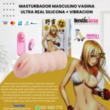 Masturbador Masculino Vagina Ultra Real Silicona Vibración
