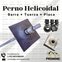 PERNO HELICOIDAL - BARRA - TUERCA - PLACA 