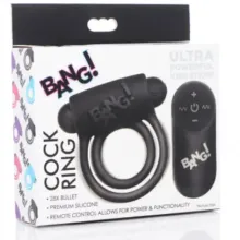 A-ANILLO VIBRADOR CONTROL REMOTO DE SILICONA NEGRO