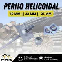 Perno Helicoidal para Anclaje Minero Peru