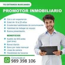 SE NECESITA PROMOTORA INMOBILIARIA