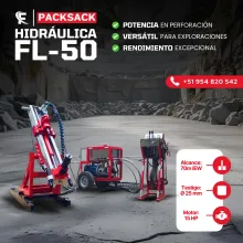 PACKSACK HIDRÁULICA FL50 Este equipo tiene un alcance de per