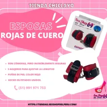 Fetish esposas 1 rojo de cuero