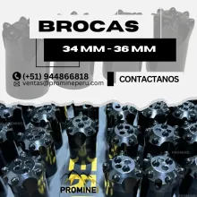 Broca 34mm 36mm Perforación Sostenimiento