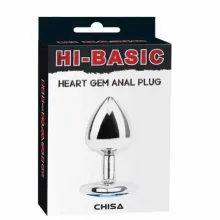 Consolador plug gema metal plateado