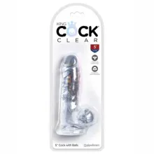 B-CONSOLADOR KING COCK CLEAR 5 CON TESTICULO 
