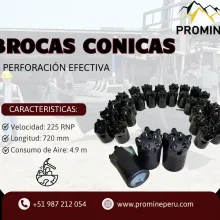 Broca Cónica 32-36 mm Alto Desempeño en Roca Dura