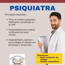 SE SOLICITA PSIQUIATRA