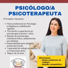 SE SOLICITA PSICÓLOGO A - PSICOTERAPEUTA