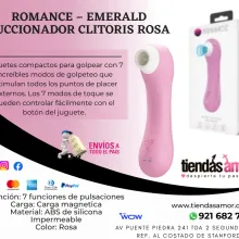 ROMANCE EMERALD SUCCIONADOR CLITORIS ROSA Retardantes 