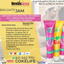LUBRICANTE JAM SABORES Retardantes Potencia Sexual Vibradore