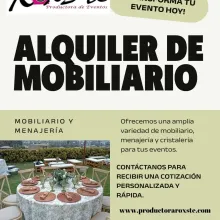 ALQUILER DE MOBILIARIO MENAJERIA CRISTALERIA 