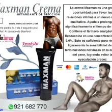 Maxman Crema Retardante De Erección juguetes Lubricantes Ret
