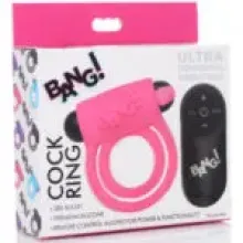 A-ANILLO VIBRADOR CONTROL REMOTO DE SILICONA ROSA