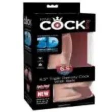 A-CONSOLADOR KING COCK PLUS 65 TRIPLE DENSIDAD CON BOLAS