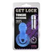 ANILLO VIBRADOR GET LOCK TONGUE AZUL