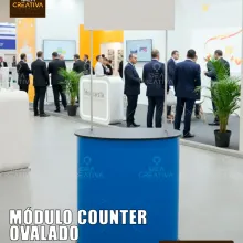 Módulo Counter Ovalado Exhibición Elegante y Curva