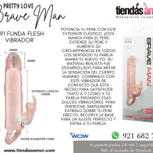 Brave Man 5.91 Funda Flesh Vibrador juguetes lubricantes ret