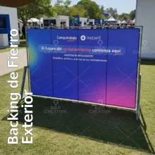 Backing de Fierro Exterior - Estructura Antiviento Pesada