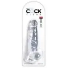 B-CONSOLADOR KING COCK CLEAR 6 CON TESTICULOS