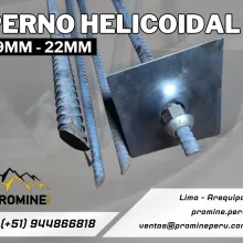 Perno Helicoidal 19 mm - Perno de anclaje minero 