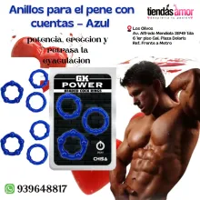Anillos para el pene con cuentas Azul
