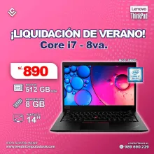 Laptop Lenovo ThinkPad Intel Core i7 - 8va. Generacion