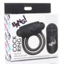A-ANILLO VIBRADOR CONTROL REMOTO DE SILICONA NEGRO