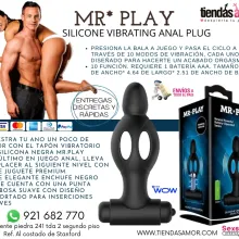 Mr. Play Vibrador plegable silicona Anal Plug juguetes 