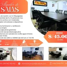 SALA DE REUNION EN MIRAFLORES DESDE S 45.00 LA HORA